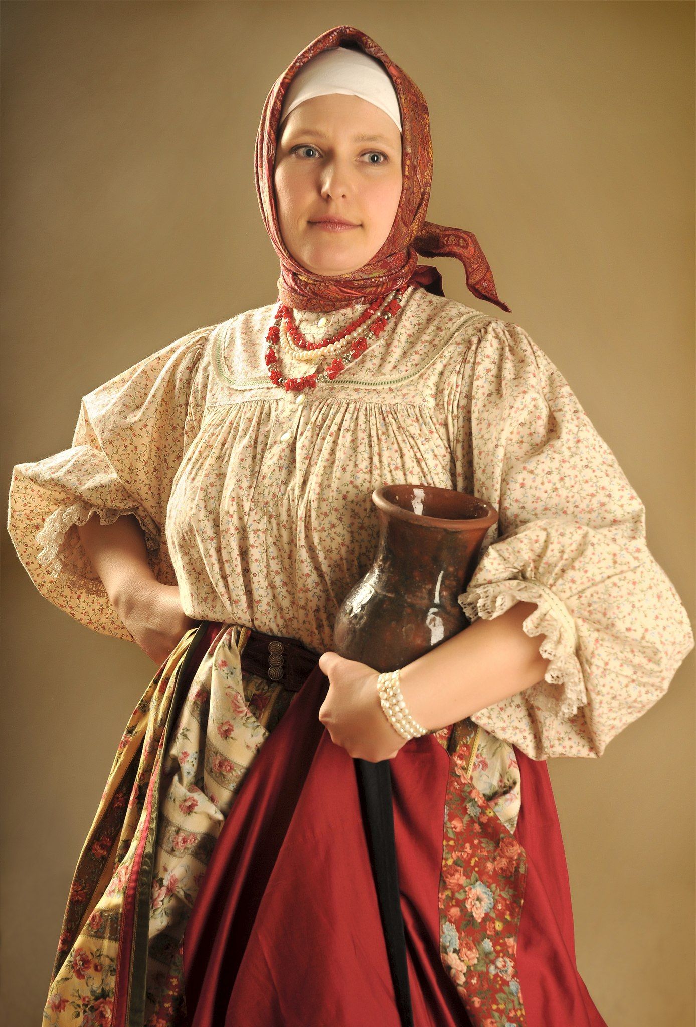 Girls in Slavic costumes in Leipzig